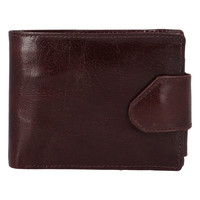 Lesklá pánska hnedá kožená peňaženka - Tomas 76VT