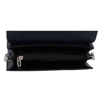 Elegantná kožená kabelka tmavo modrá - ItalY Kenesis