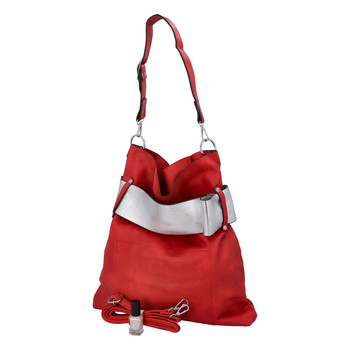 Luxusná dámska kabelka červeno strieborná - Paolo Bags Manue