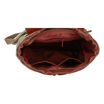 Pánsky polokožený batoh khaki - Greenwood Suppy