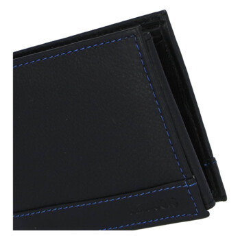 Pánska kožená peňaženka čierno/modrá - Bellugio Armen