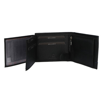 Pánska kožená peňaženka čierno/modrá - Bellugio Armen