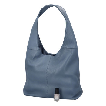 Dámska kožená kabelka cez rameno modrá - ItalY SkyFull
