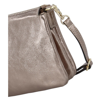 Dámska kožená listová kabelka zlatá - ItalY Bonnie