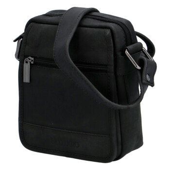 Pánska kožená crossbody taška čierna - Bellugio Narell