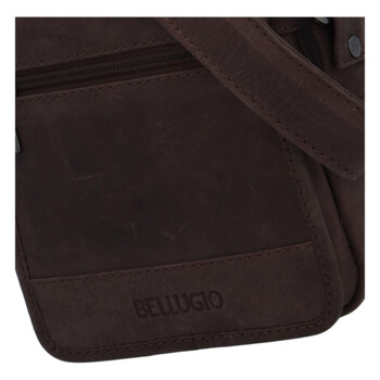 Pánska kožená crossbody taška tmavo hnedá - Bellugio Narell