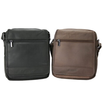 Pánska kožená crossbody taška hnedá - Bellugio Dagomal