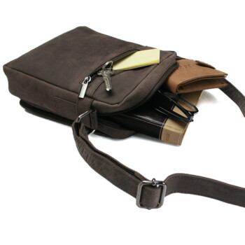 Pánska kožená crossbody taška hnedá - Bellugio Dagomal