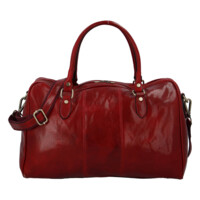 Cestovná kožená taška červená - Delami Vera Pelle Equado