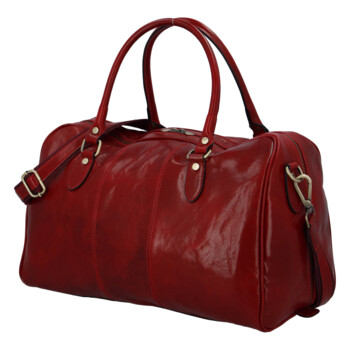 Cestovná kožená taška červená - Delami Vera Pelle Equado