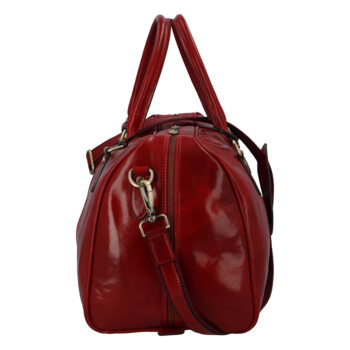 Cestovná kožená taška červená - Delami Vera Pelle Equado