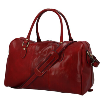 Cestovná kožená taška červená - Delami Vera Pelle Equado
