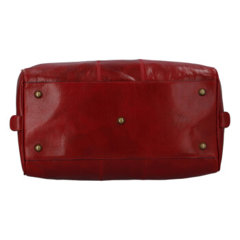 Cestovná kožená taška červená - Delami Vera Pelle Equado
