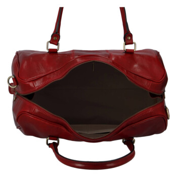 Cestovná kožená taška červená - Delami Vera Pelle Equado