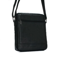 Pánska kožená crossbody taška čierna - Bellugio Hayes