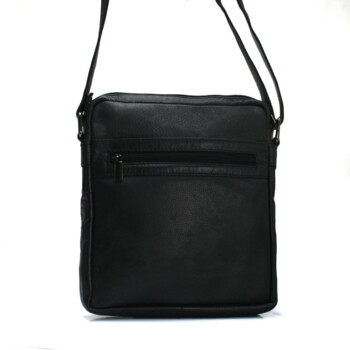 Pánska kožená crossbody taška čierna - Bellugio Hayes