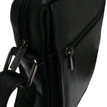 Pánska kožená crossbody taška čierna - Bellugio Hayes