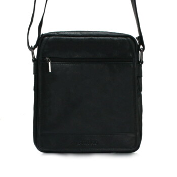 Pánska kožená crossbody taška čierna - Bellugio Hayes