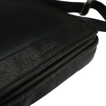Pánska kožená crossbody taška čierna - Bellugio Hayes