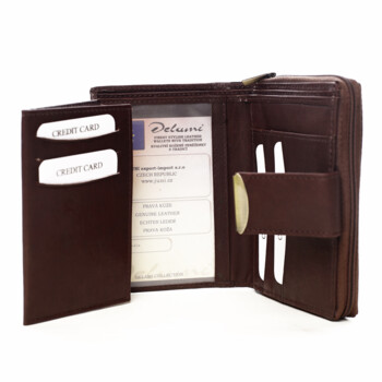 Dámska kožená peňaženka hnedá - Diviley Oryna