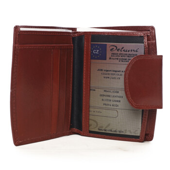 Pánska kožená peňaženka vínová - Delami Biser