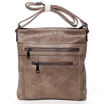 Moderná stredná crossbody kabelka taupe - Delami Karlie