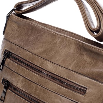 Moderná stredná crossbody kabelka taupe - Delami Karlie