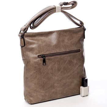 Moderná stredná crossbody kabelka taupe - Delami Karlie