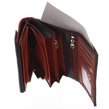 Dámska kožená peňaženka červeno čierna - Bellugio Averi New