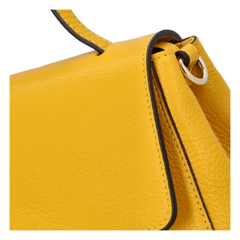 Dámska kožená kabelka do ruky žltá - ItalY Fatismy