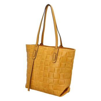 Dámska originálna kožená kabelka žltá - ItalY Drue