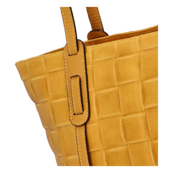 Dámska originálna kožená kabelka žltá - ItalY Drue