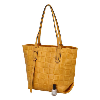 Dámska originálna kožená kabelka žltá - ItalY Drue