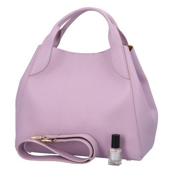 Dámska kožená kabelka svetlo fialová - ItalY Keriska