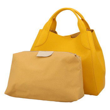 Dámska kožená kabelka žltá - ItalY Keriska