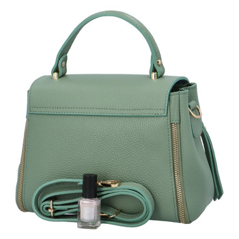 Dámska kožená kabelka do ruky bledo zelená - ItalY Bonna