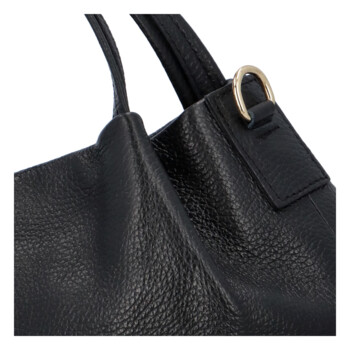 Dámska kožená kabelka do ruky čierna - Delami Marilyn