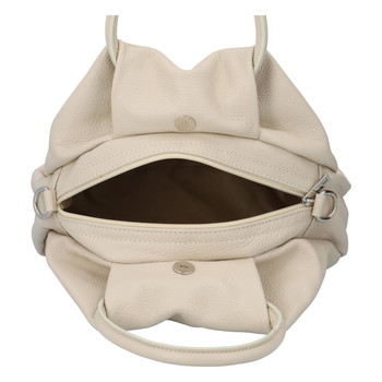 Dámska kožená kabelka do ruky béžová - ItalY Besnas