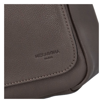 Kožená crossbody taška tmavá taupe - Hexagona Liary