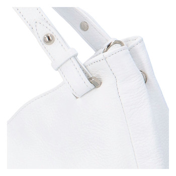 Dámska kožená kabelka cez rameno biela - ItalY Neprolis