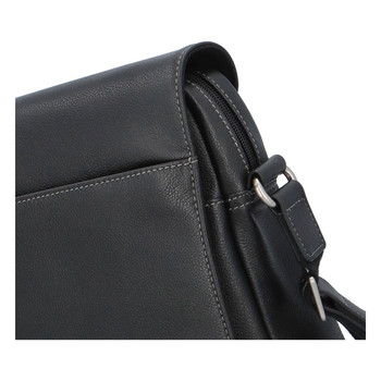 Luxusná pánska kožená taška cez plece čierna - Hexagona Gedher