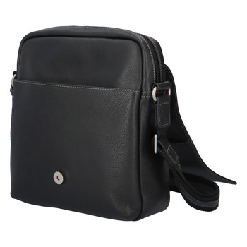 Luxusná pánska kožená taška cez plece čierna - Hexagona Gedher