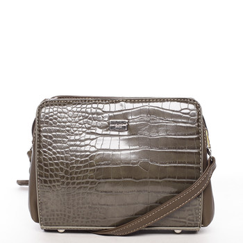 Dámska crossbody kabelka khaki s hadím vzorom - David Jones Snake