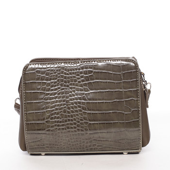 Dámska crossbody kabelka khaki s hadím vzorom - David Jones Snake