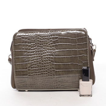 Dámska crossbody kabelka khaki s hadím vzorom - David Jones Snake