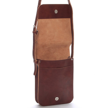 Luxusná kožená taška cez plece hnedá KABEA ViLuxor