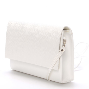 Štýlová dámska listová kabelka biela lesklá so vzorom - Delami Boston