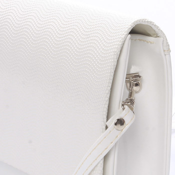 Štýlová dámska listová kabelka biela lesklá so vzorom - Delami Boston