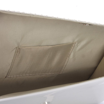 Štýlová dámska listová kabelka biela lesklá so vzorom - Delami Boston