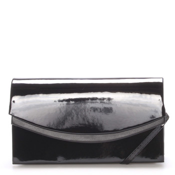 Originálna dámska listová kabelka čierna lesklá - Delami Broome